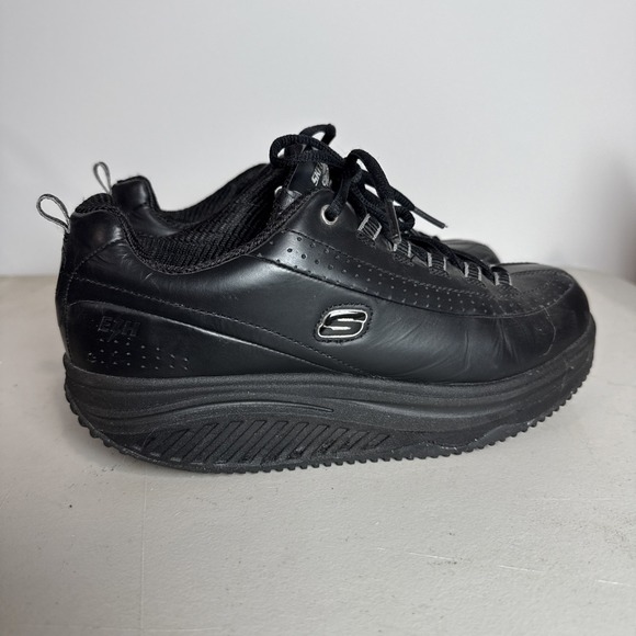 Skechers Work Shoe Men's Sz 9 Shape Ups Work Walking Black Leather Non-Slip - Picture 2 of 15